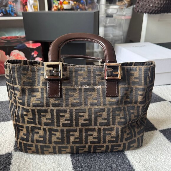 FENDI ZUCCA TOTE BAG VINTAGE - Picture 1 of 11